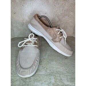 SKECHERS Go Step Goga Max Boat Shoes Women Sz 11 Canvas Active Casual Sneakers